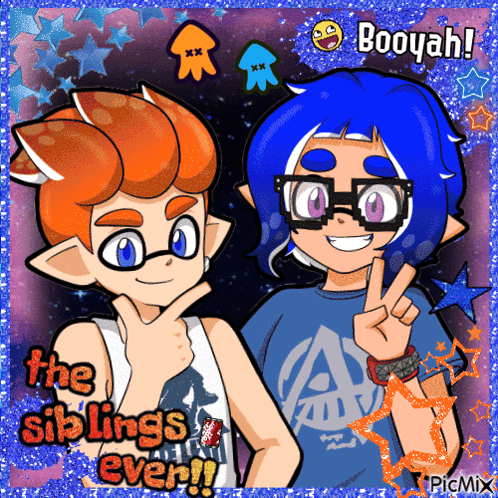 A Picture Of A Boy And A Girl With The Words The Siblings Ever On The Bottom GIF