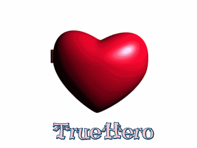A Picture Of A Boy And A Girl With The Words True Hero Below GIF