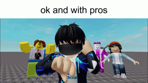 A Picture Of A Boy In A Blue Jacket With The Words Ok And With Pros GIF