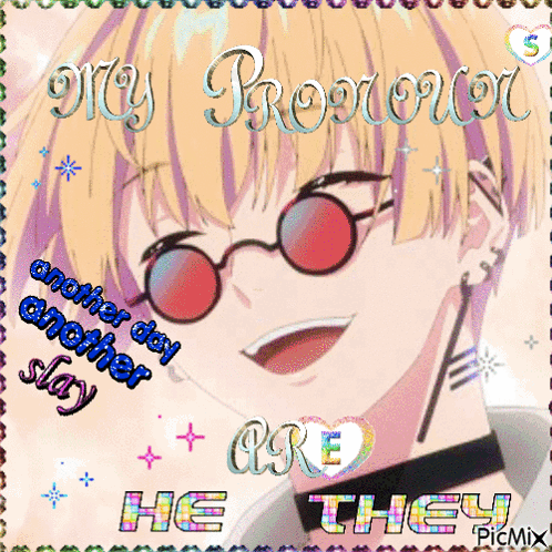 A Picture Of A Boy Wearing Sunglasses With The Words " My Providence " On It GIF