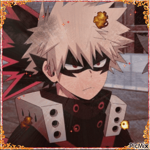A Picture Of A Boy With A Mask And A Explosion On His Head With The Caption Picmix GIF