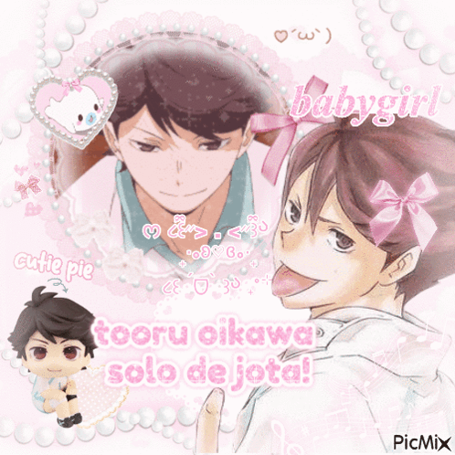 A Picture Of A Boy With A Pink Bow On His Head And The Words Babygirl GIF