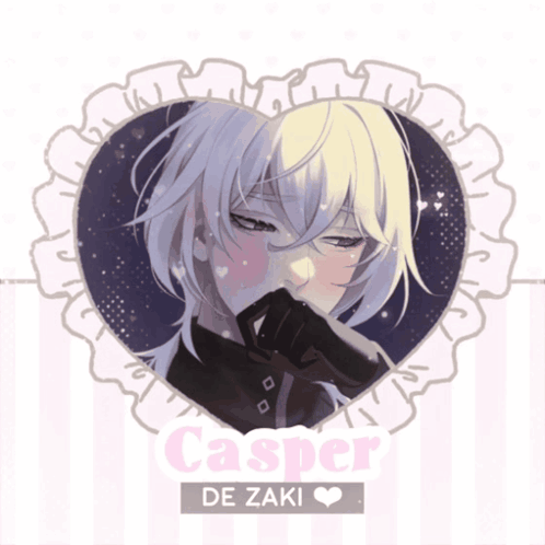 A Picture Of A Boy With The Name Casper De Zaki On It GIF