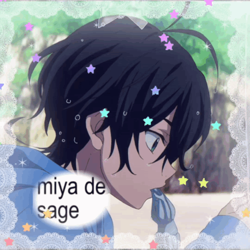 A Picture Of A Boy With The Name Miya De Sage GIF