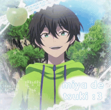 A Picture Of A Boy With The Name Miya De Tsuki 3 On It GIF