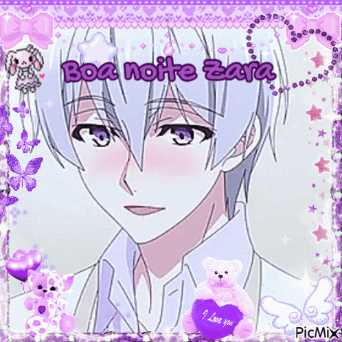 A Picture Of A Boy With The Words Boa Noite Zara Written On It GIF