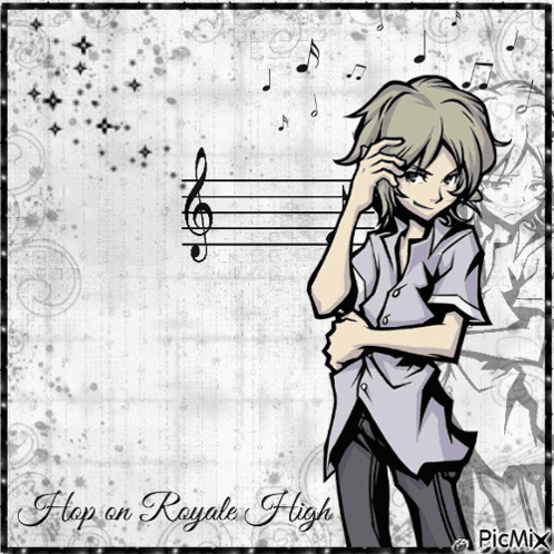 A Picture Of A Boy With The Words " Flop On Royale High " GIF