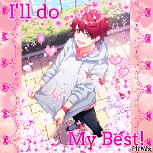 A Picture Of A Boy With The Words " I 'Ll Do My Best " On The Bottom GIF