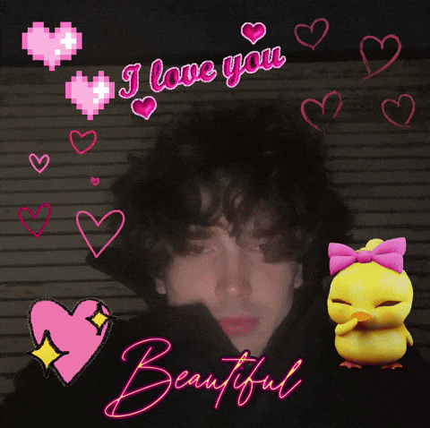 A Picture Of A Boy With The Words " I Love You Beautiful " GIF