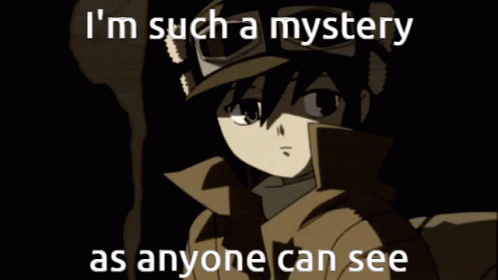 A Picture Of A Boy With The Words I 'M Such A Mystery As Anyone Can See Below Him GIF