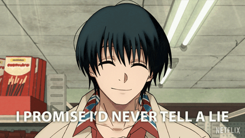 A Picture Of A Boy With The Words I Promise I 'D Never Tell A Lie GIF