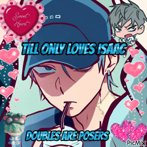 A Picture Of A Boy With The Words " Till Only Loves Isaac " GIF