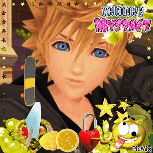 A Picture Of A Boy With The Words Welcome 2 Myspace GIF