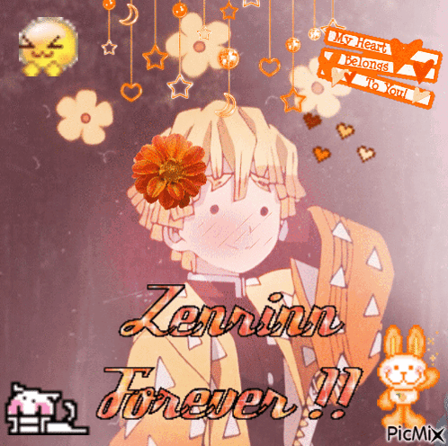 A Picture Of A Boy With The Words Zenrin Forever GIF