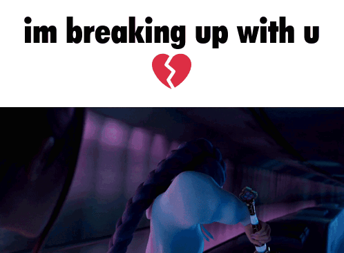 A Picture Of A Broken Heart With The Words Im Breaking Up With U GIF