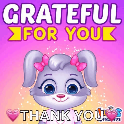 A Picture Of A Bunny Says Grateful For You And Thank You GIF