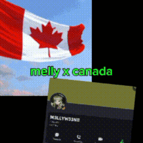 A Picture Of A Canadian Flag Next To A Picture Of A Person GIF