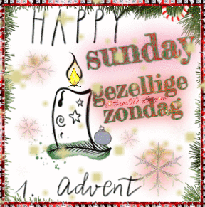 A Picture Of A Candle With The Words Happy Sunday On It GIF