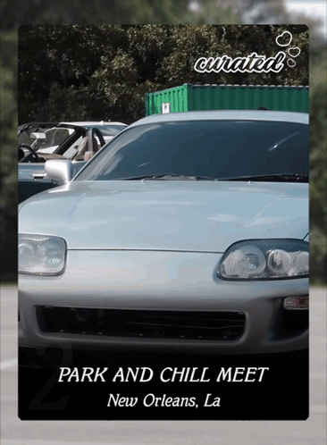 A Picture Of A Car With The Words Park And Chill Meet On It GIF