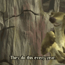A Picture Of A Cartoon Character Saying They Do This Every Year GIF