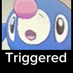 A Picture Of A Cartoon Character With A Pink Nose And The Word Triggered . GIF