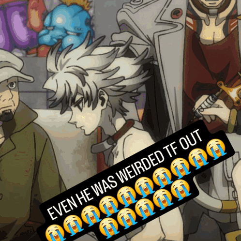 A Picture Of A Cartoon Character With The Caption Even He Was Weirded Tf Out GIF