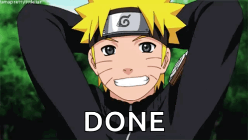 A Picture Of A Cartoon Character With The Word Done Written On It GIF