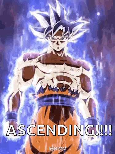A Picture Of A Cartoon Character With The Words Ascending Written On It GIF
