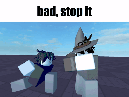 A Picture Of A Cartoon Character With The Words Bad Stop It GIF