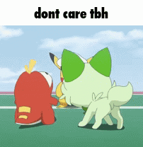 A Picture Of A Cartoon Character With The Words " Dont Care Tbh " GIF