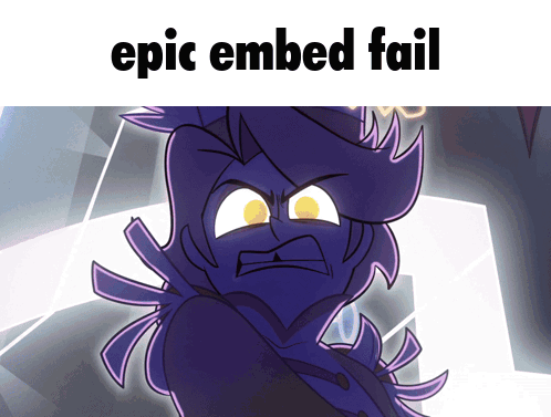A Picture Of A Cartoon Character With The Words Epic Embed Fail Above It GIF
