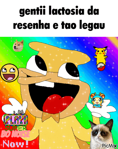 A Picture Of A Cartoon Character With The Words Genti Lactosia Da Resenha E Tao Legau GIF