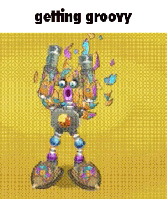 A Picture Of A Cartoon Character With The Words Getting Groovy Above It GIF