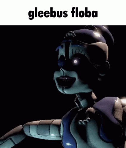 A Picture Of A Cartoon Character With The Words Gleebus Floba Above It GIF