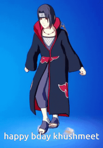 A Picture Of A Cartoon Character With The Words Happy Bday Khushmeet On The Bottom GIF