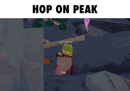 A Picture Of A Cartoon Character With The Words Hop On Peak Above It GIF