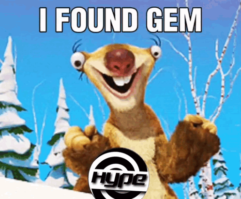 A Picture Of A Cartoon Character With The Words I Found Gem On It GIF