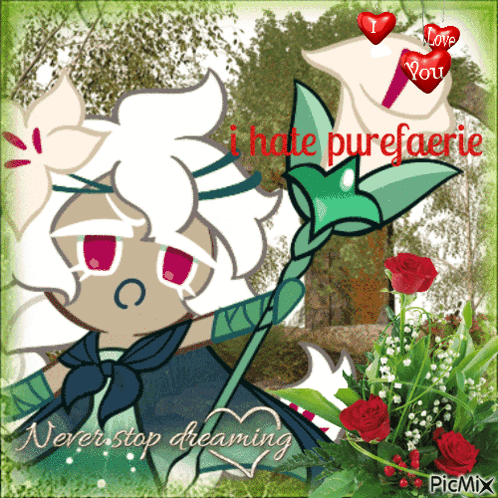 A Picture Of A Cartoon Character With The Words I Hate Purefaerie On It GIF