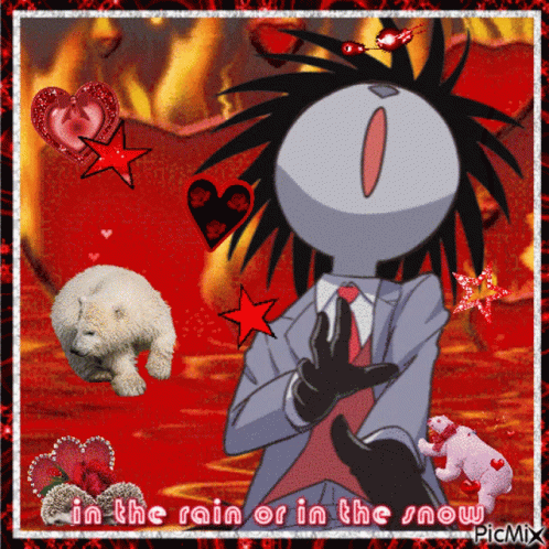 A Picture Of A Cartoon Character With The Words In The Rain Or In The Snow On The Bottom GIF