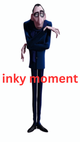 A Picture Of A Cartoon Character With The Words " Inky Moment " Underneath Him GIF