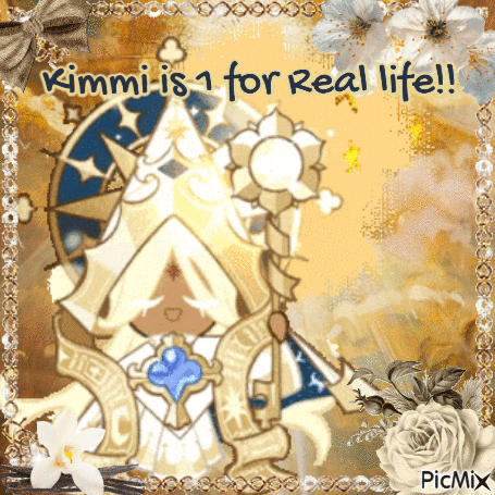 A Picture Of A Cartoon Character With The Words Kimmi Is 1 For Real Life Written On It GIF