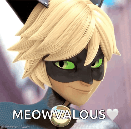 A Picture Of A Cartoon Character With The Words Meowvaluus On The Bottom GIF