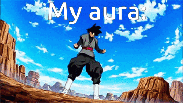 A Picture Of A Cartoon Character With The Words My Aura Above Him GIF