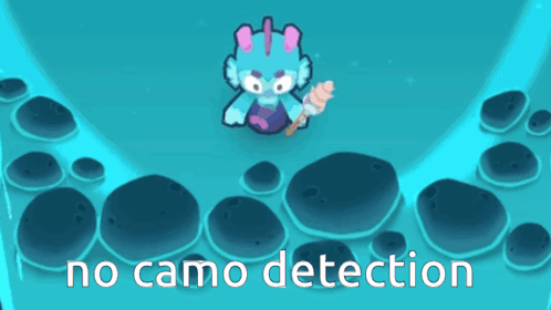 A Picture Of A Cartoon Character With The Words " No Camo Detection " GIF