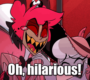 A Picture Of A Cartoon Character With The Words Oh Hilarious On It GIF