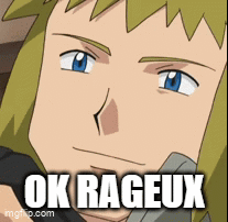 A Picture Of A Cartoon Character With The Words Ok Rageux Written Below Him GIF