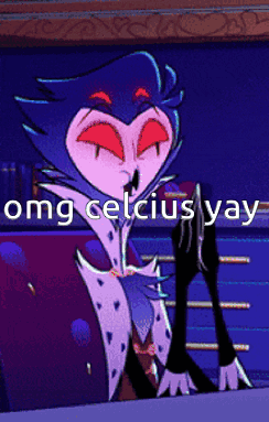 A Picture Of A Cartoon Character With The Words Omg Celcius Yay Written On It GIF