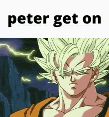 A Picture Of A Cartoon Character With The Words Peter Get On Above It GIF
