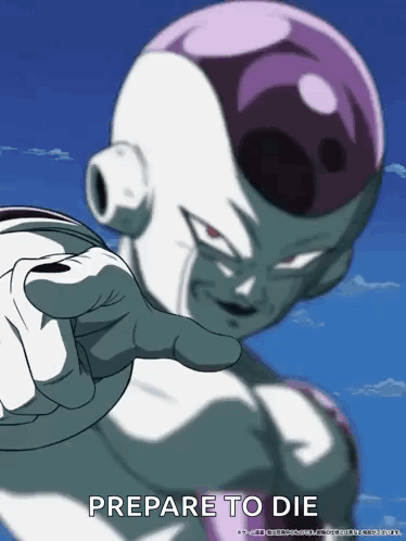 A Picture Of A Cartoon Character With The Words Prepare To Die GIF