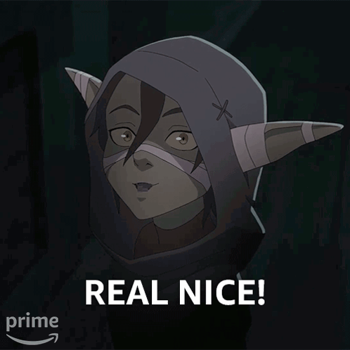 A Picture Of A Cartoon Character With The Words Real Nice GIF